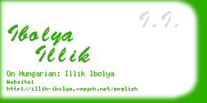 ibolya illik business card